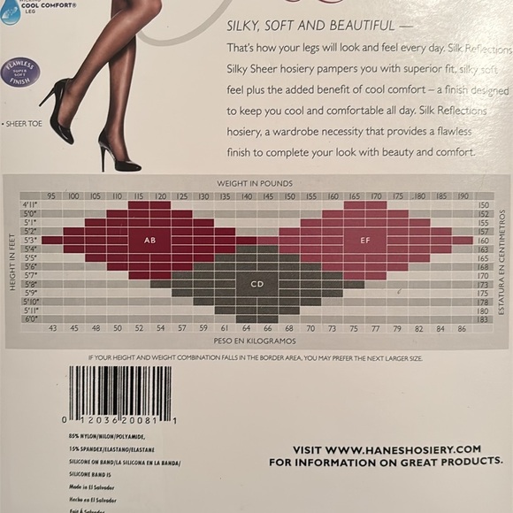 Brand New Hanes Silk Reflections Set of Two Pairs Thigh Highs Black Sheer Hose - Picture 9 of 14